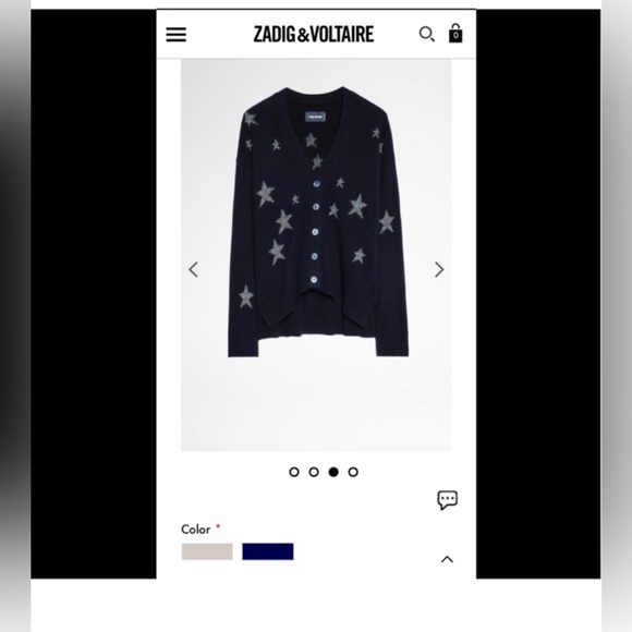 Zadig&Voltaire Mirka Stars Cardigan Cashmere - Picture 1 of 5